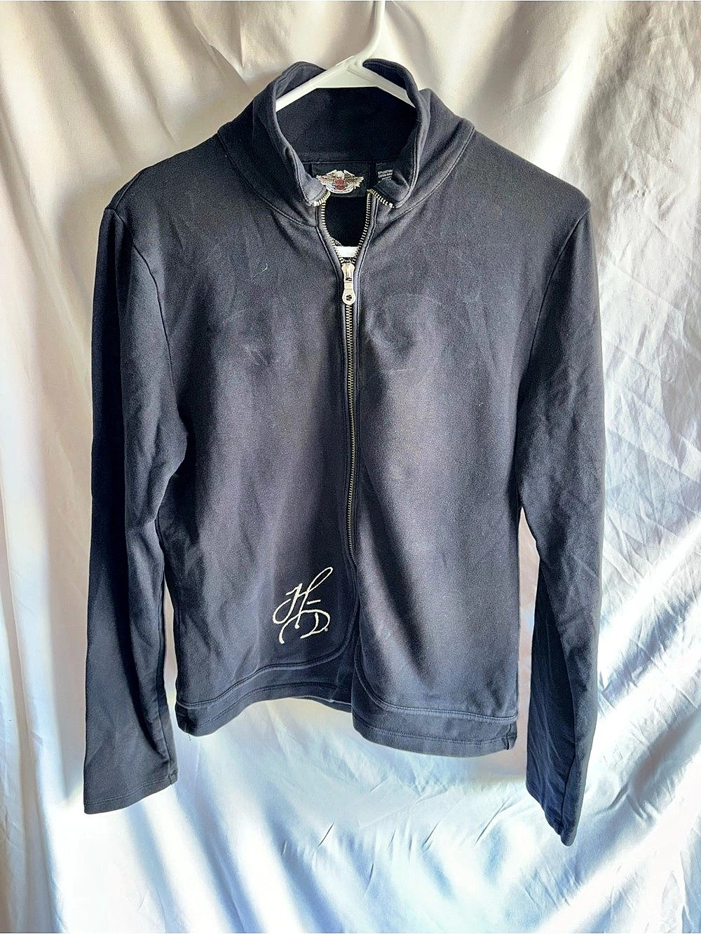 Women’s Harley-Davidson Embroidered Black Full Zip Jacket Size Large